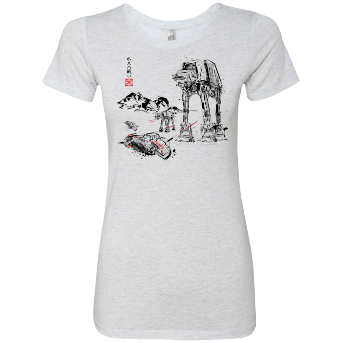 T-Shirts Heather White / Small Battle in the Snow Sumi e Women's Triblend T-Shirt