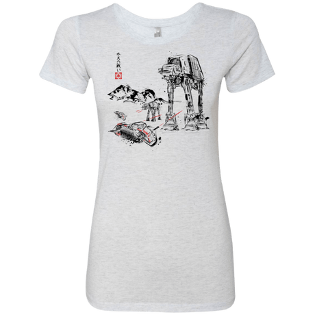 T-Shirts Heather White / Small Battle in the Snow Sumi e Women's Triblend T-Shirt