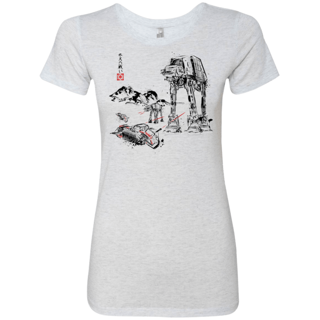 T-Shirts Heather White / Small Battle in the Snow Sumi e Women's Triblend T-Shirt