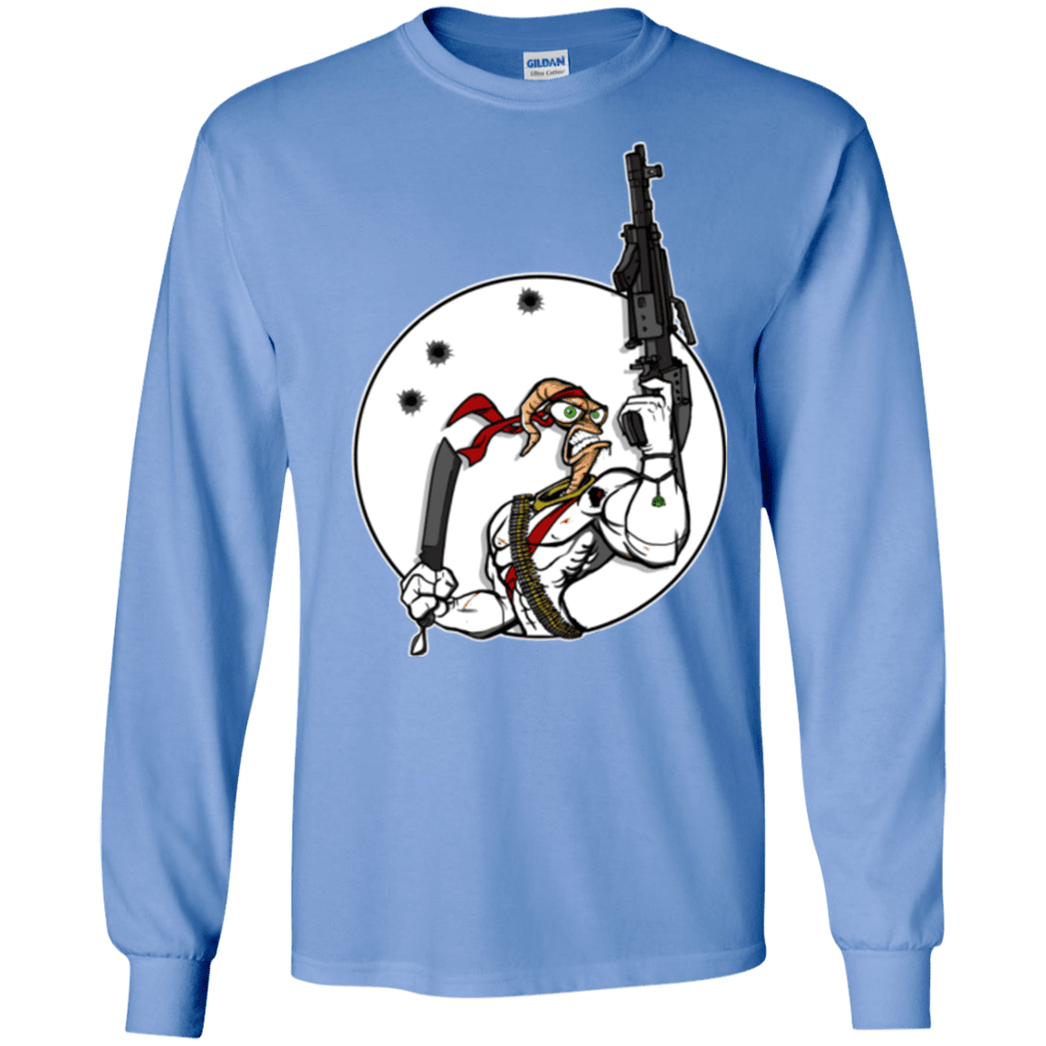 T-Shirts Carolina Blue / S Battle Worm Men's Long Sleeve T-Shirt