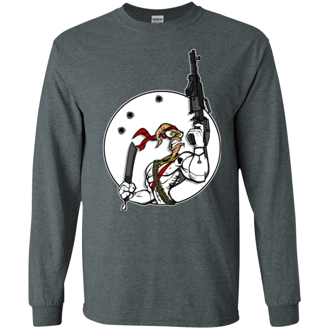 T-Shirts Dark Heather / S Battle Worm Men's Long Sleeve T-Shirt