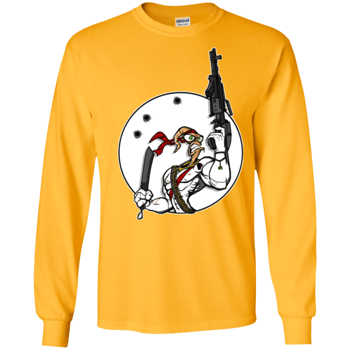 T-Shirts Gold / S Battle Worm Men's Long Sleeve T-Shirt