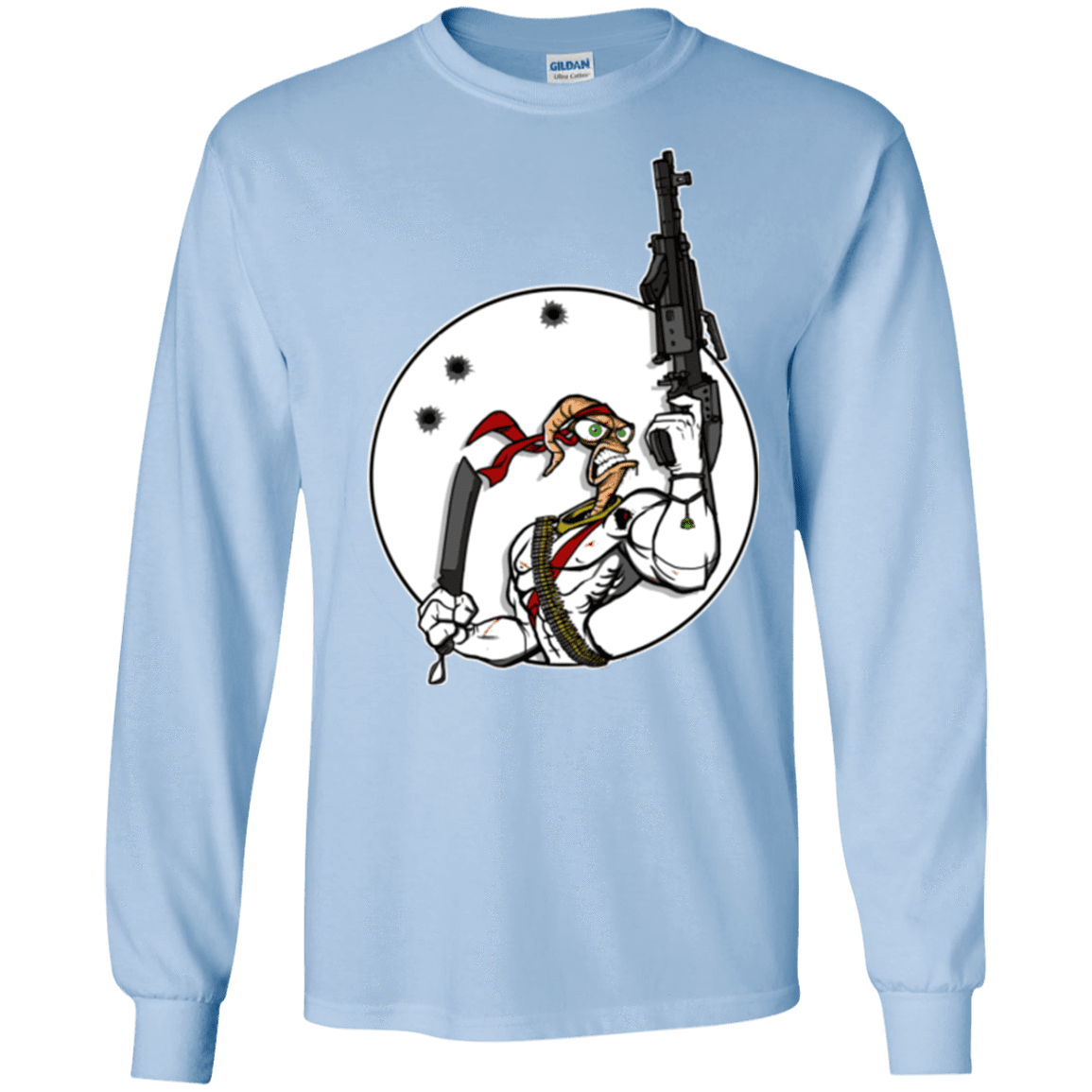 T-Shirts Light Blue / S Battle Worm Men's Long Sleeve T-Shirt