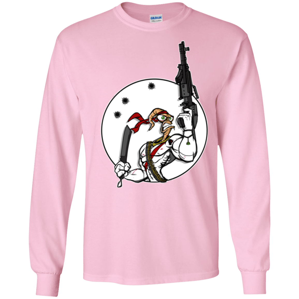 T-Shirts Light Pink / S Battle Worm Men's Long Sleeve T-Shirt