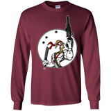 T-Shirts Maroon / S Battle Worm Men's Long Sleeve T-Shirt