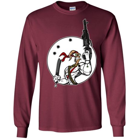 T-Shirts Maroon / S Battle Worm Men's Long Sleeve T-Shirt