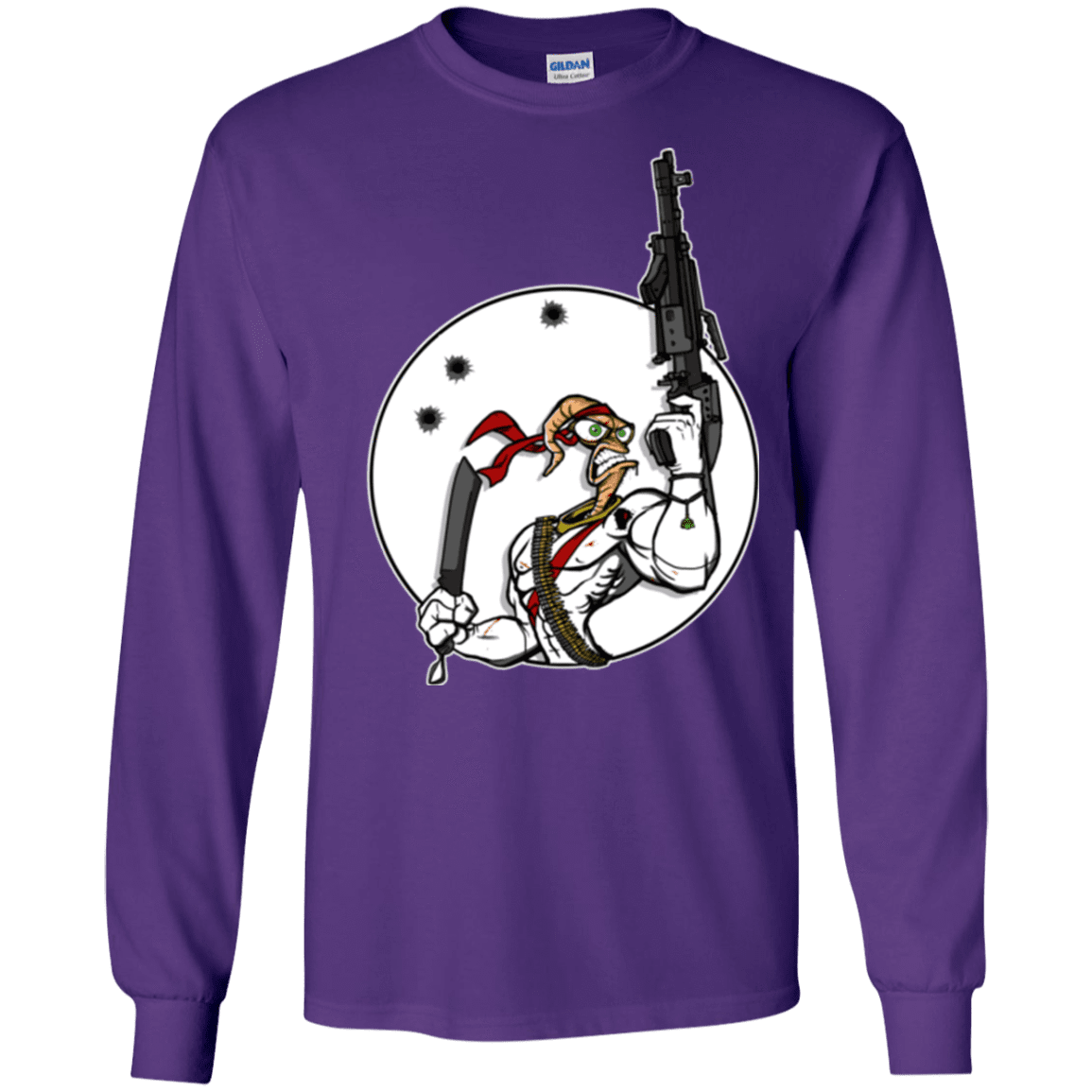 T-Shirts Purple / S Battle Worm Men's Long Sleeve T-Shirt