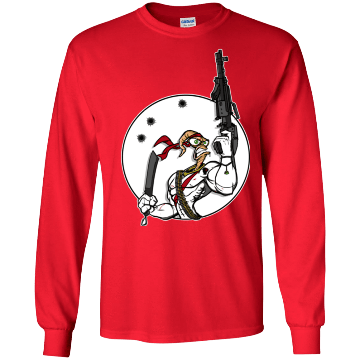 T-Shirts Red / S Battle Worm Men's Long Sleeve T-Shirt