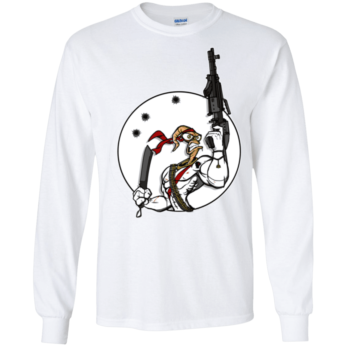 T-Shirts White / S Battle Worm Men's Long Sleeve T-Shirt