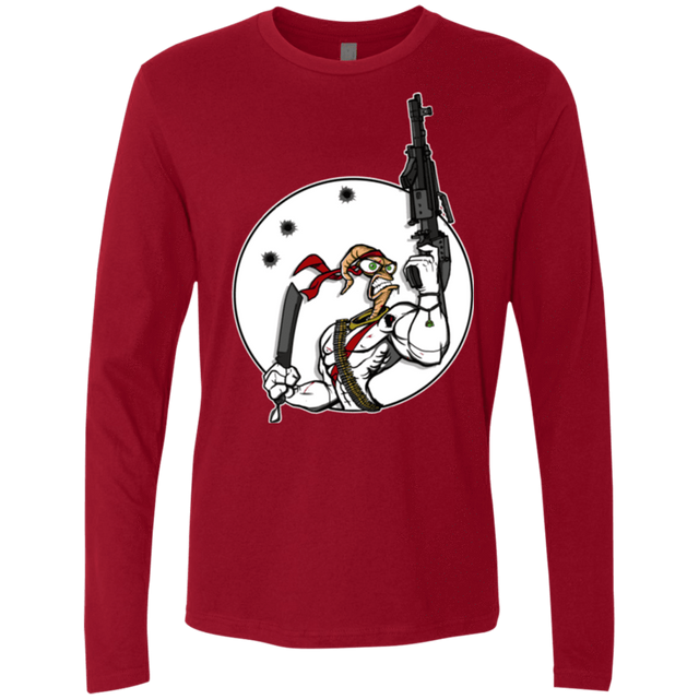 T-Shirts Cardinal / S Battle Worm Men's Premium Long Sleeve