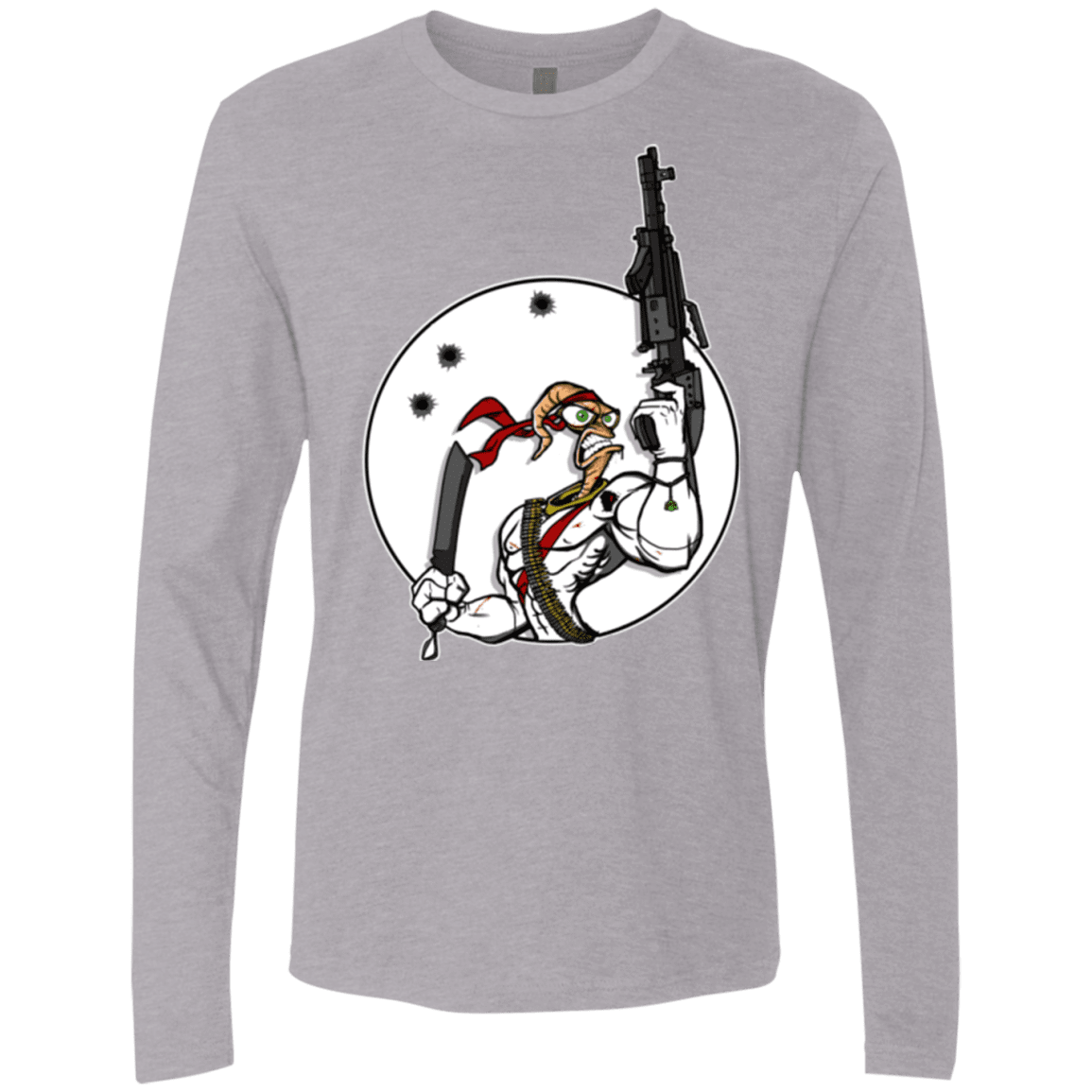 T-Shirts Heather Grey / S Battle Worm Men's Premium Long Sleeve