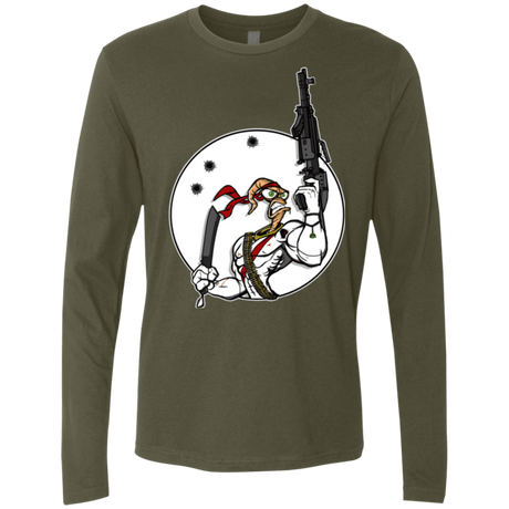 T-Shirts Military Green / S Battle Worm Men's Premium Long Sleeve