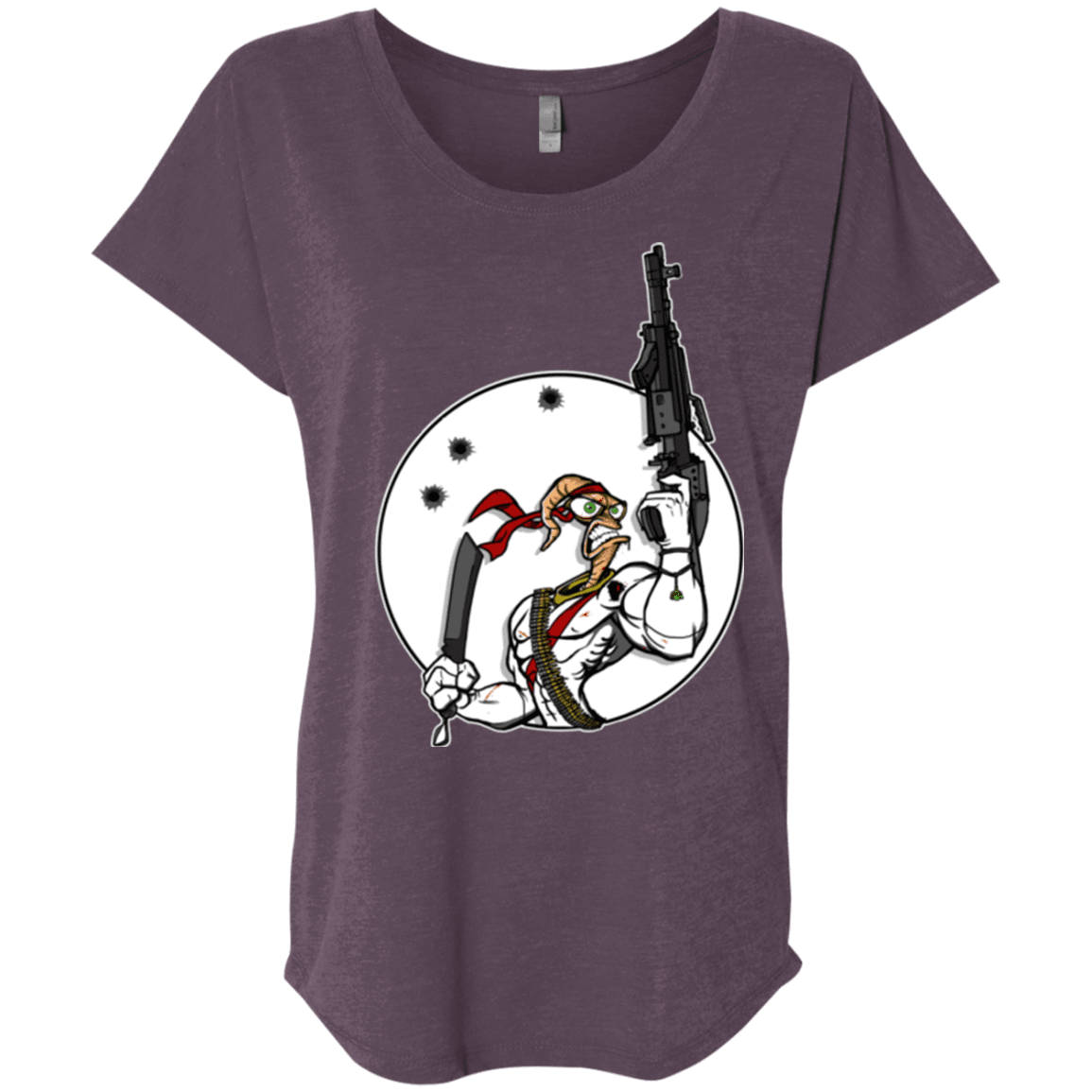 T-Shirts Vintage Purple / X-Small Battle Worm Triblend Dolman Sleeve