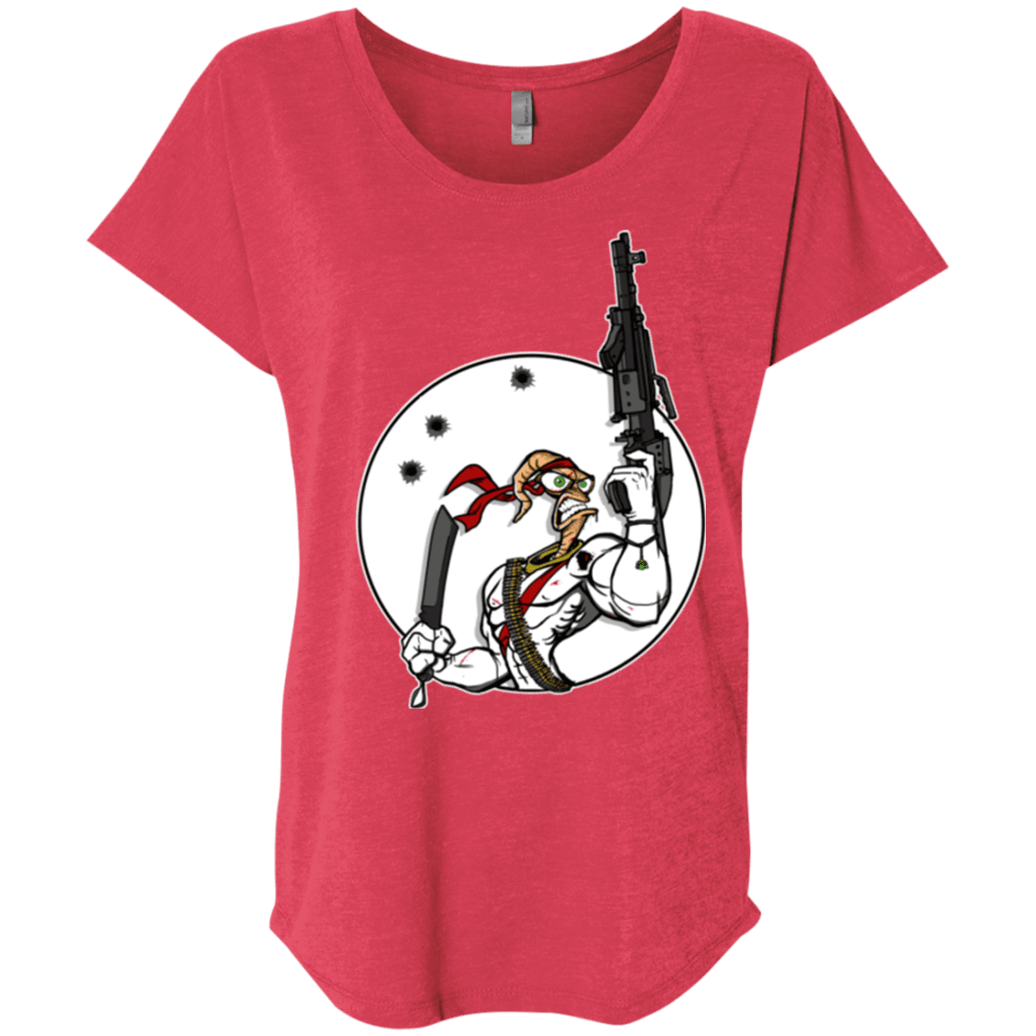 T-Shirts Vintage Red / X-Small Battle Worm Triblend Dolman Sleeve