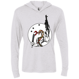 T-Shirts Heather White / X-Small Battle Worm Triblend Long Sleeve Hoodie Tee