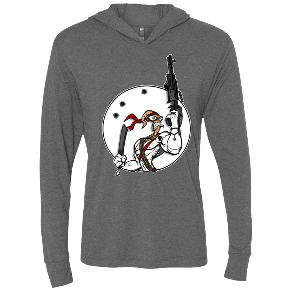 T-Shirts Premium Heather / X-Small Battle Worm Triblend Long Sleeve Hoodie Tee