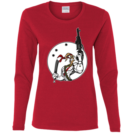 T-Shirts Red / S Battle Worm Women's Long Sleeve T-Shirt