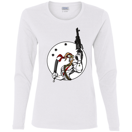 T-Shirts White / S Battle Worm Women's Long Sleeve T-Shirt