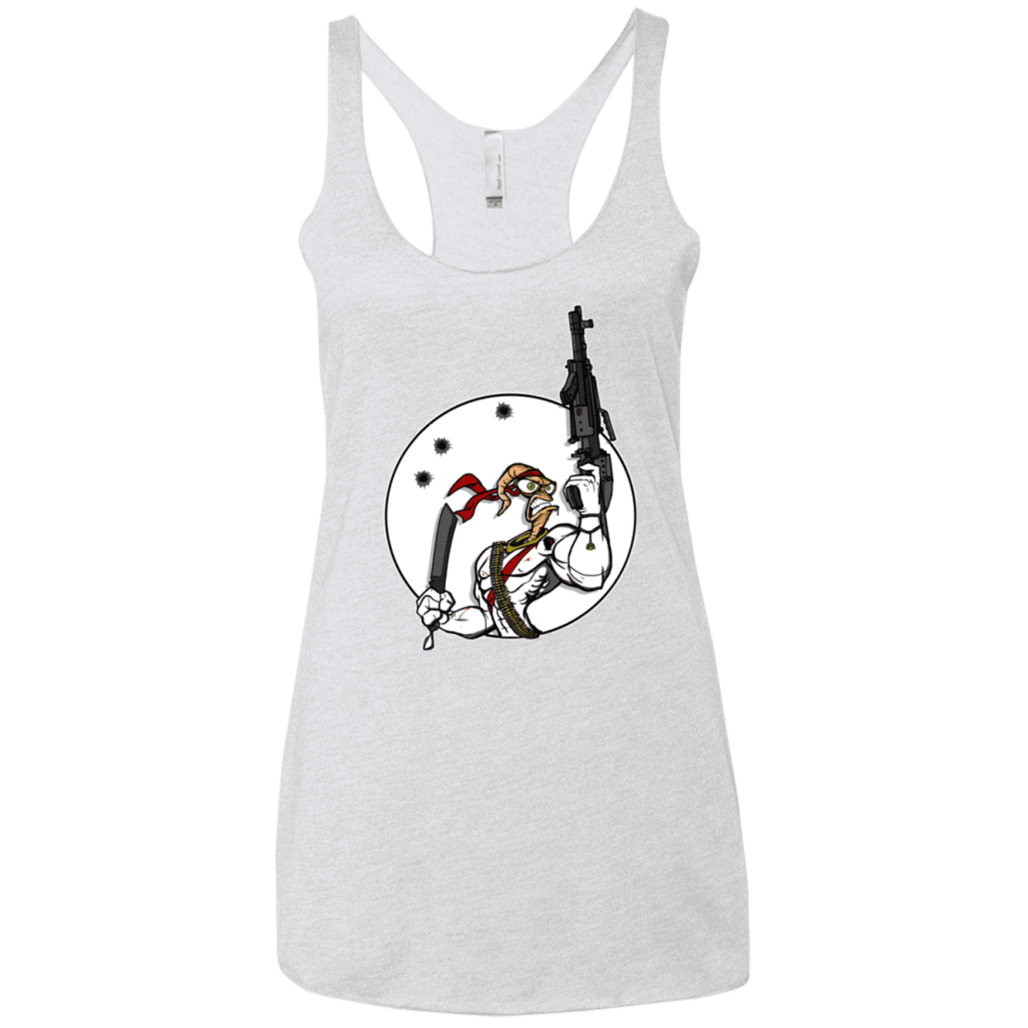 T-Shirts Heather White / X-Small Battle Worm Women's Triblend Racerback Tank