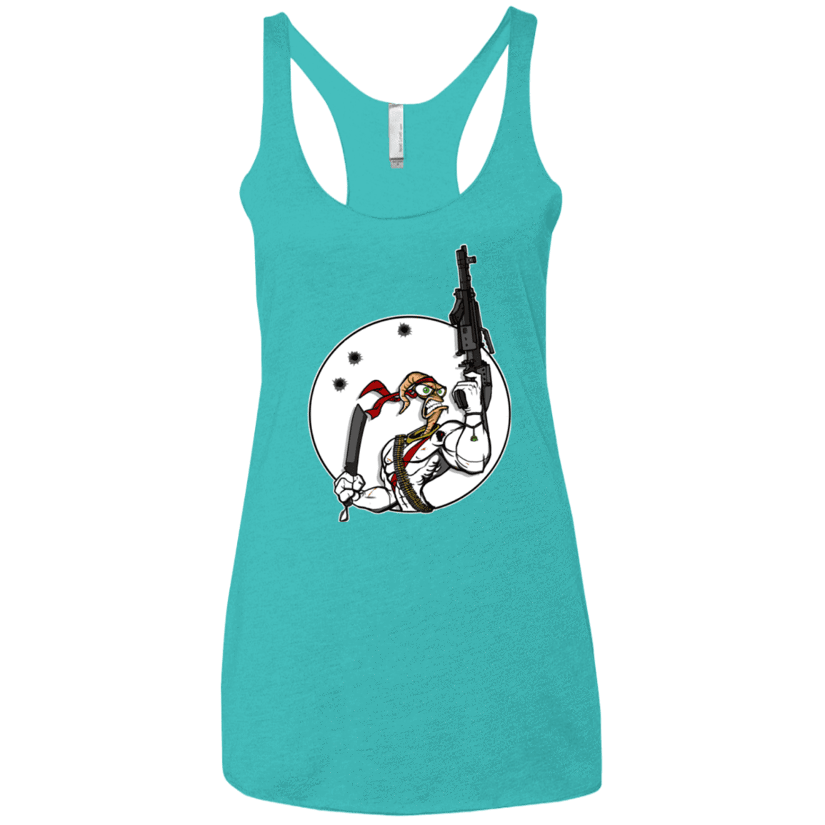 T-Shirts Tahiti Blue / X-Small Battle Worm Women's Triblend Racerback Tank