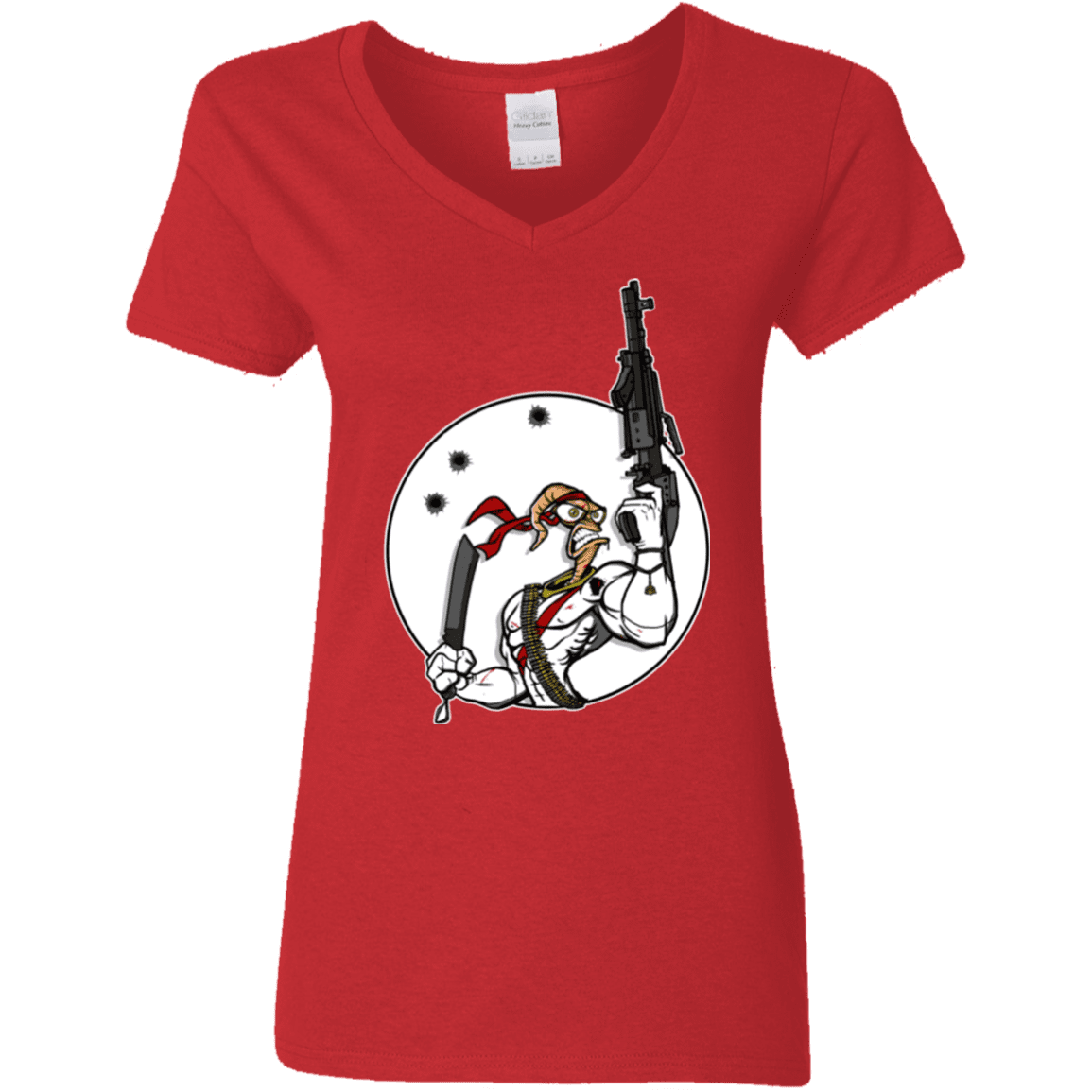 T-Shirts Red / S Battle Worm Women's V-Neck T-Shirt