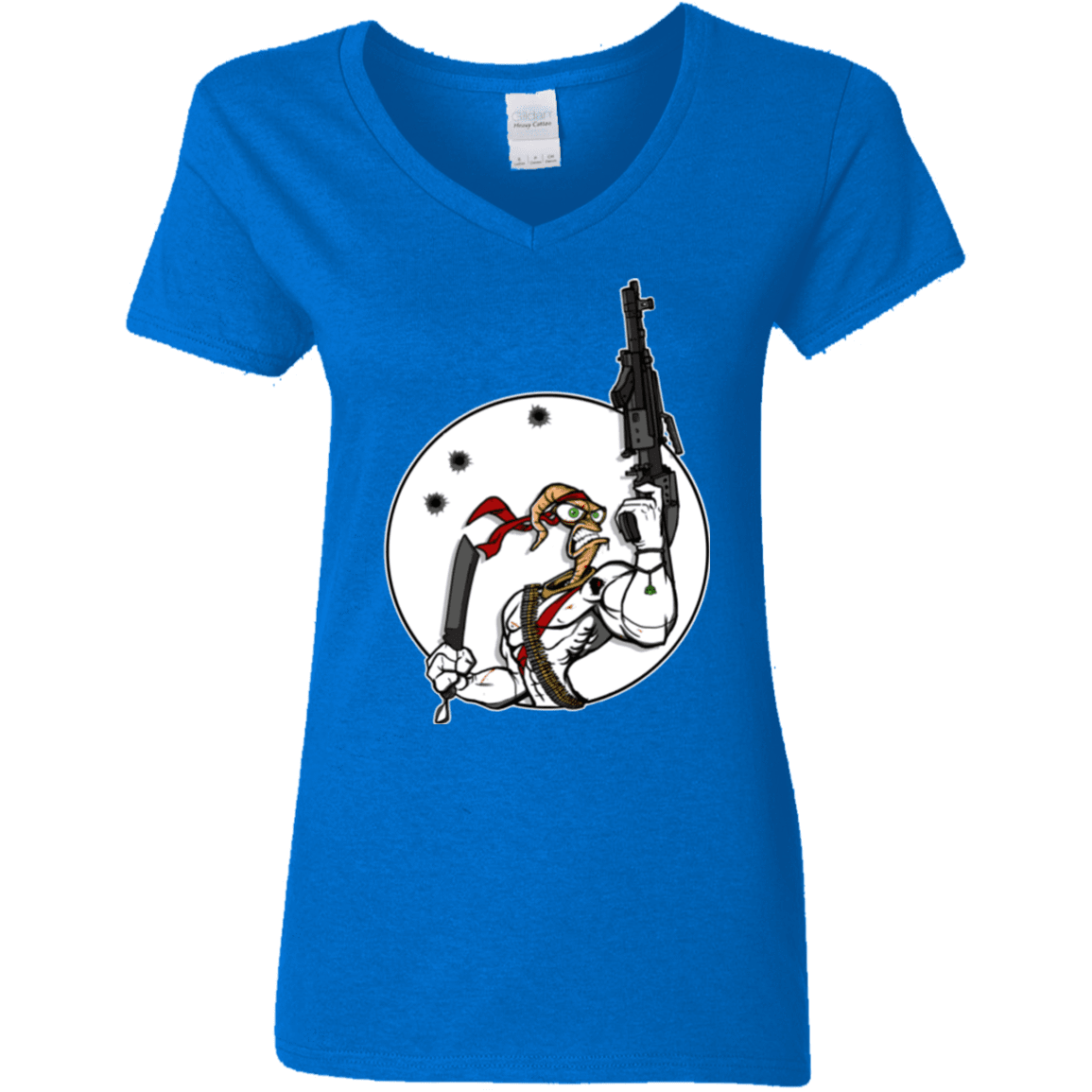 T-Shirts Royal / S Battle Worm Women's V-Neck T-Shirt