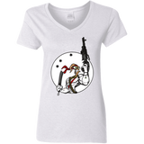 T-Shirts White / S Battle Worm Women's V-Neck T-Shirt