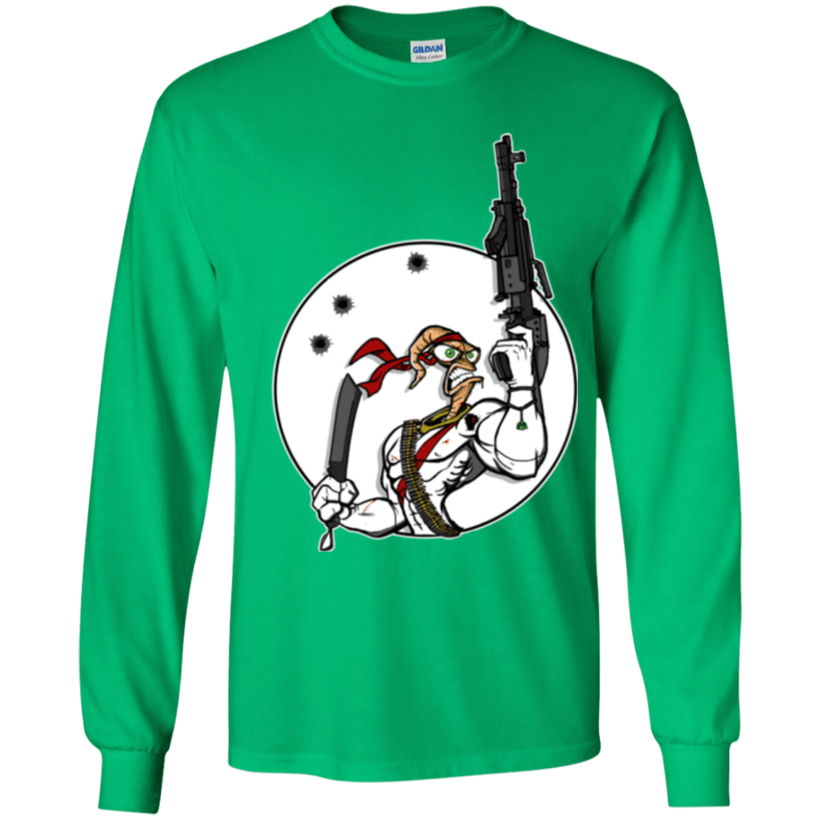 T-Shirts Irish Green / YS Battle Worm Youth Long Sleeve T-Shirt
