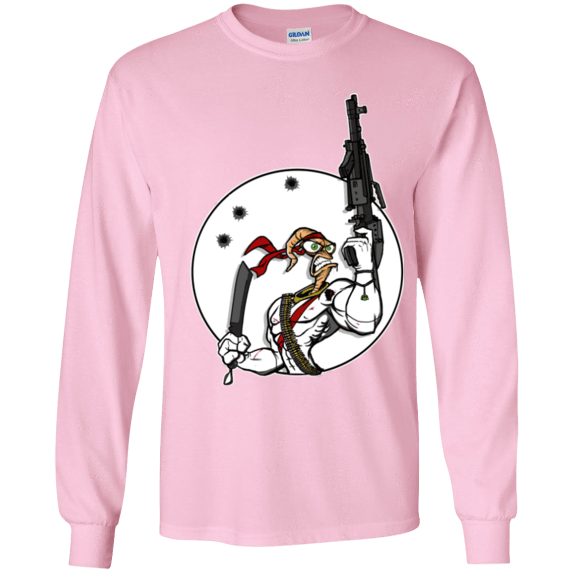 T-Shirts Light Pink / YS Battle Worm Youth Long Sleeve T-Shirt