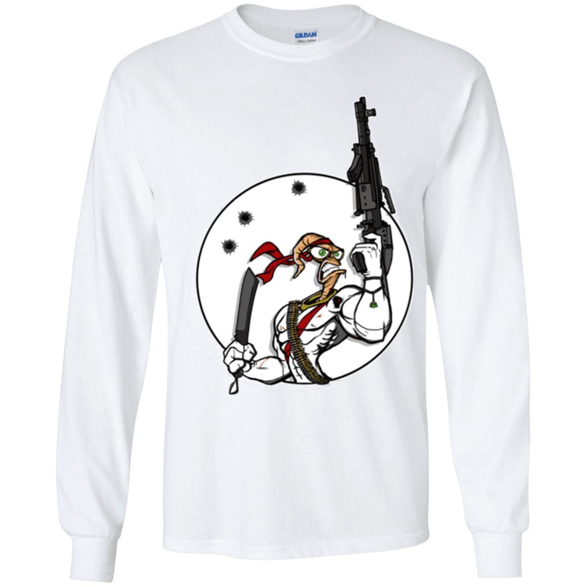 T-Shirts White / YS Battle Worm Youth Long Sleeve T-Shirt