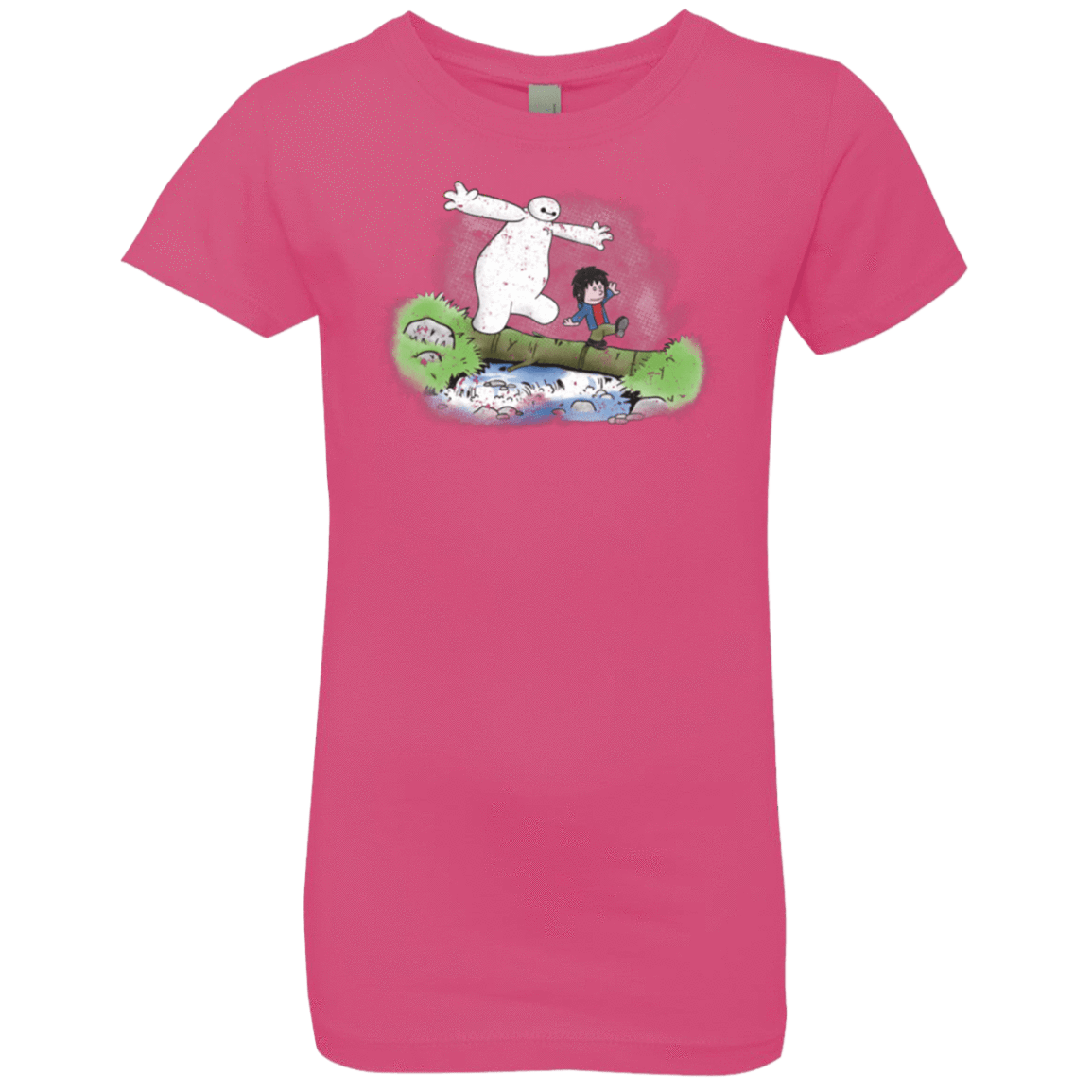 T-Shirts Hot Pink / YXS Baymax And Hiro Girls Premium T-Shirt