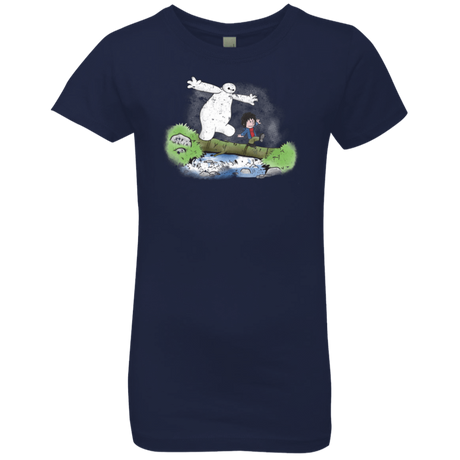 T-Shirts Midnight Navy / YXS Baymax And Hiro Girls Premium T-Shirt