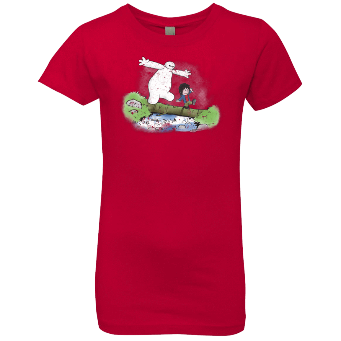 T-Shirts Red / YXS Baymax And Hiro Girls Premium T-Shirt