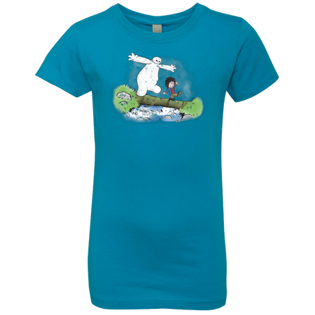 T-Shirts Turquoise / YXS Baymax And Hiro Girls Premium T-Shirt