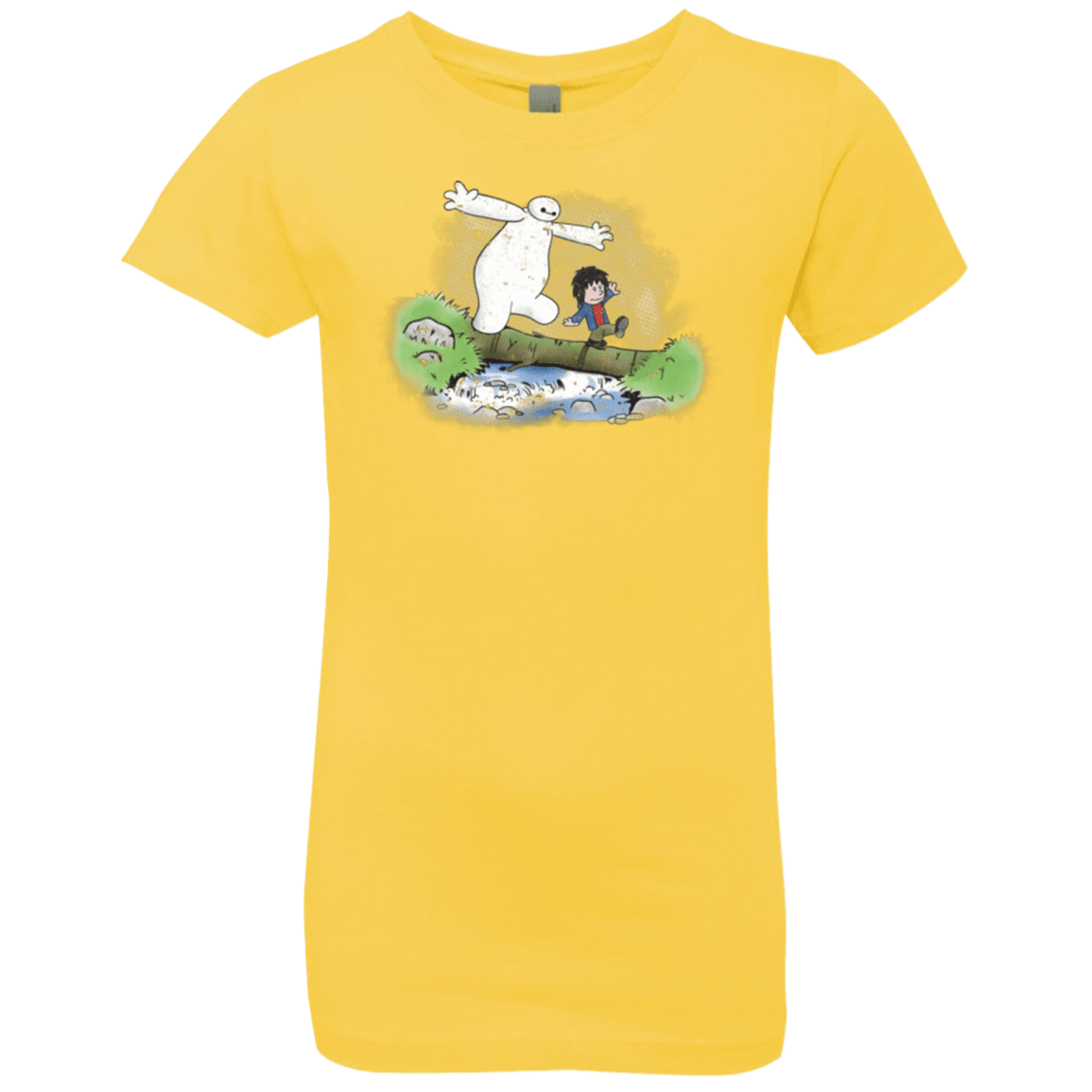 T-Shirts Vibrant Yellow / YXS Baymax And Hiro Girls Premium T-Shirt