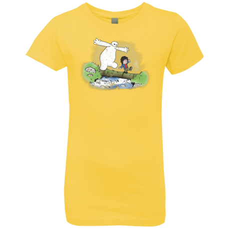 T-Shirts Vibrant Yellow / YXS Baymax And Hiro Girls Premium T-Shirt