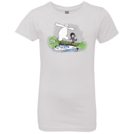 T-Shirts White / YXS Baymax And Hiro Girls Premium T-Shirt