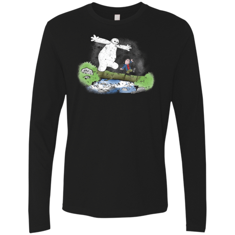 T-Shirts Black / Small Baymax And Hiro Men's Premium Long Sleeve