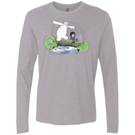 T-Shirts Heather Grey / Small Baymax And Hiro Men's Premium Long Sleeve