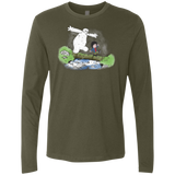 T-Shirts Military Green / Small Baymax And Hiro Men's Premium Long Sleeve