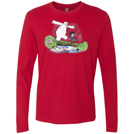 T-Shirts Red / Small Baymax And Hiro Men's Premium Long Sleeve