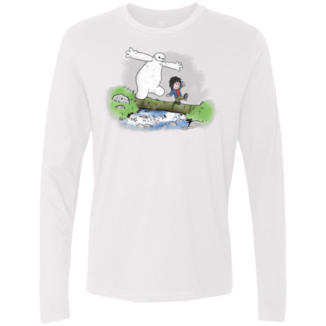 T-Shirts White / Small Baymax And Hiro Men's Premium Long Sleeve