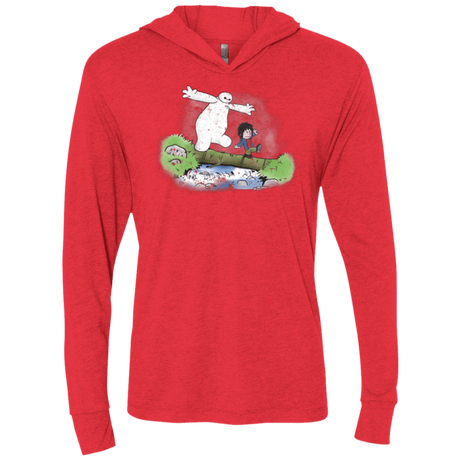 T-Shirts Vintage Red / X-Small Baymax And Hiro Triblend Long Sleeve Hoodie Tee