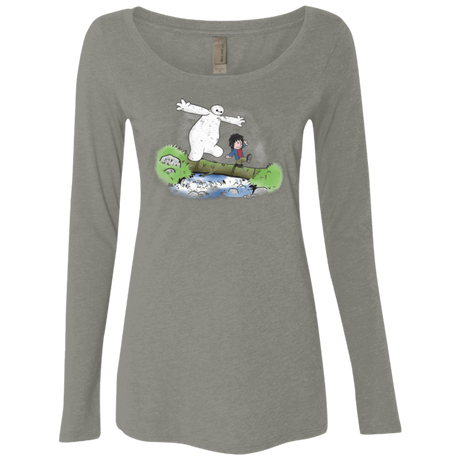 T-Shirts Venetian Grey / Small Baymax And Hiro Women's Triblend Long Sleeve Shirt