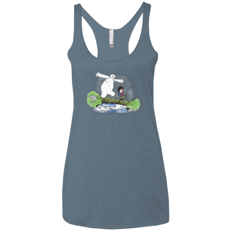 T-Shirts Indigo / X-Small Baymax And Hiro Women's Triblend Racerback Tank