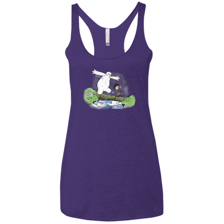 T-Shirts Purple / X-Small Baymax And Hiro Women's Triblend Racerback Tank