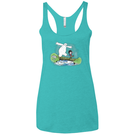 T-Shirts Tahiti Blue / X-Small Baymax And Hiro Women's Triblend Racerback Tank