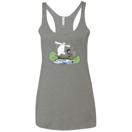 T-Shirts Venetian Grey / X-Small Baymax And Hiro Women's Triblend Racerback Tank