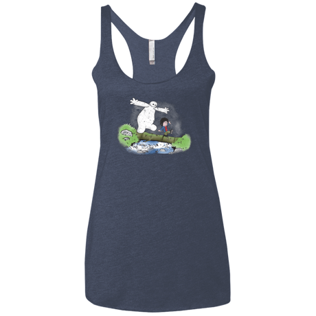 T-Shirts Vintage Navy / X-Small Baymax And Hiro Women's Triblend Racerback Tank