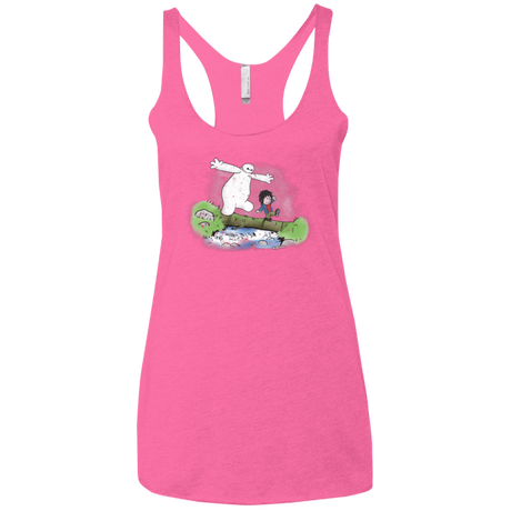 T-Shirts Vintage Pink / X-Small Baymax And Hiro Women's Triblend Racerback Tank